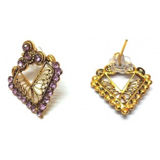 Golden Oxidized Women Earring Jhumka Jhumki Jewelry Drop PushBack Classy Gift 65